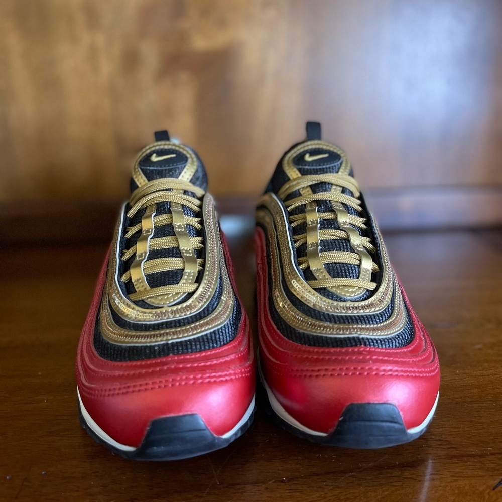 Nike Air Max 97 Red Gold Sequin (Women's) size 8.5 CT1148-600